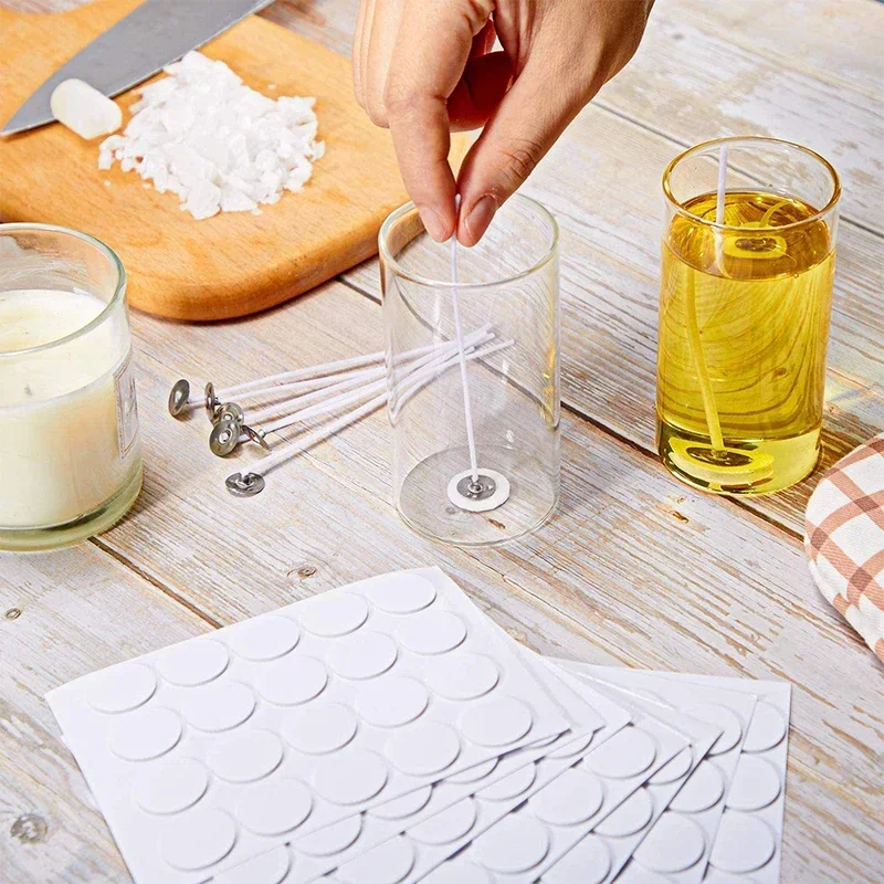 Fixed Candle Jars Candels Material. Make Base Double-sided White Stickers Tape Accessories Heat-resistant Wax Bracket Foam Wick