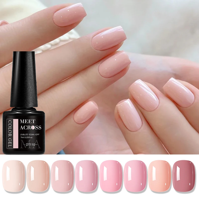 누드 핑크 젤 네일 폴리쉬 HEMA TPO FREE 세미 퍼머넌트 쏙 오프 UV 젤 바니쉬 프렌치 네일 아트 디자인 매니큐어 네일 용품