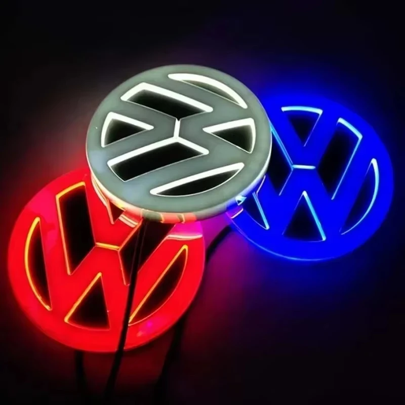 2026년형 폭스바겐 로고 라이트 전면 라벨 및 후면 라벨용 신형 4D LED, VW 티구안, 파사트, 골프, T-ROC, 비틀, 폴로에 적합