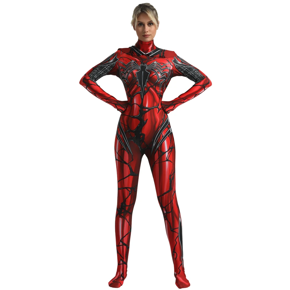 Carnage Symbiotic Gwen Stacy Cosplay Superhero 3D Printed Spandex Bodysuits Zenzai Suit Gwen Costume Halloween Costume Outfits