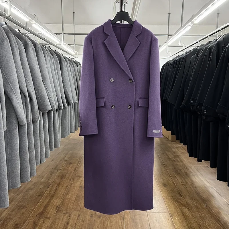 thumbnail image 1 of Abrigos para mujer, de invierno, de alta calidad, coreanos, de doble botonadura, de doble cara, hechos a mano, de lana 100 %, abrigos de oficina para mujer, abrigos extra largos, 1 of 5