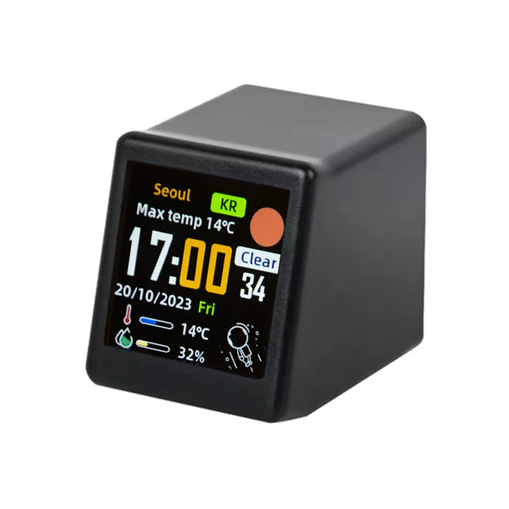 Smart Wifi Weather Station Display Weather Temperature Humidity Time Alarm Clock Desktop Decoration digital clock table clock weather station display