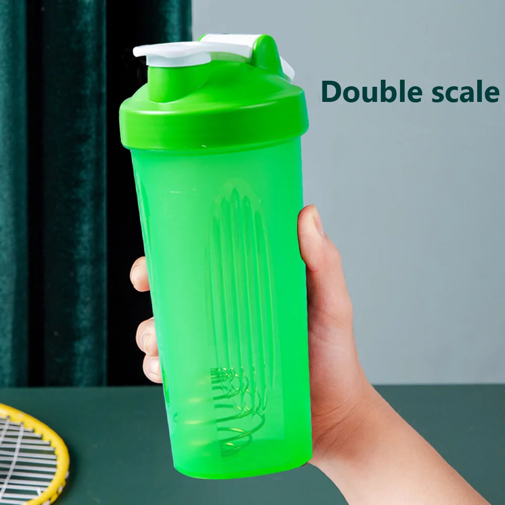 600ml Protein Powder Shaker Bottle Leak Proof Water Bottle For Gym Fitness Training Sport Shaker Mixing Cup With Scale protein bottle shaker bottle shaking cup protein shaker cup self stirring shaker cup