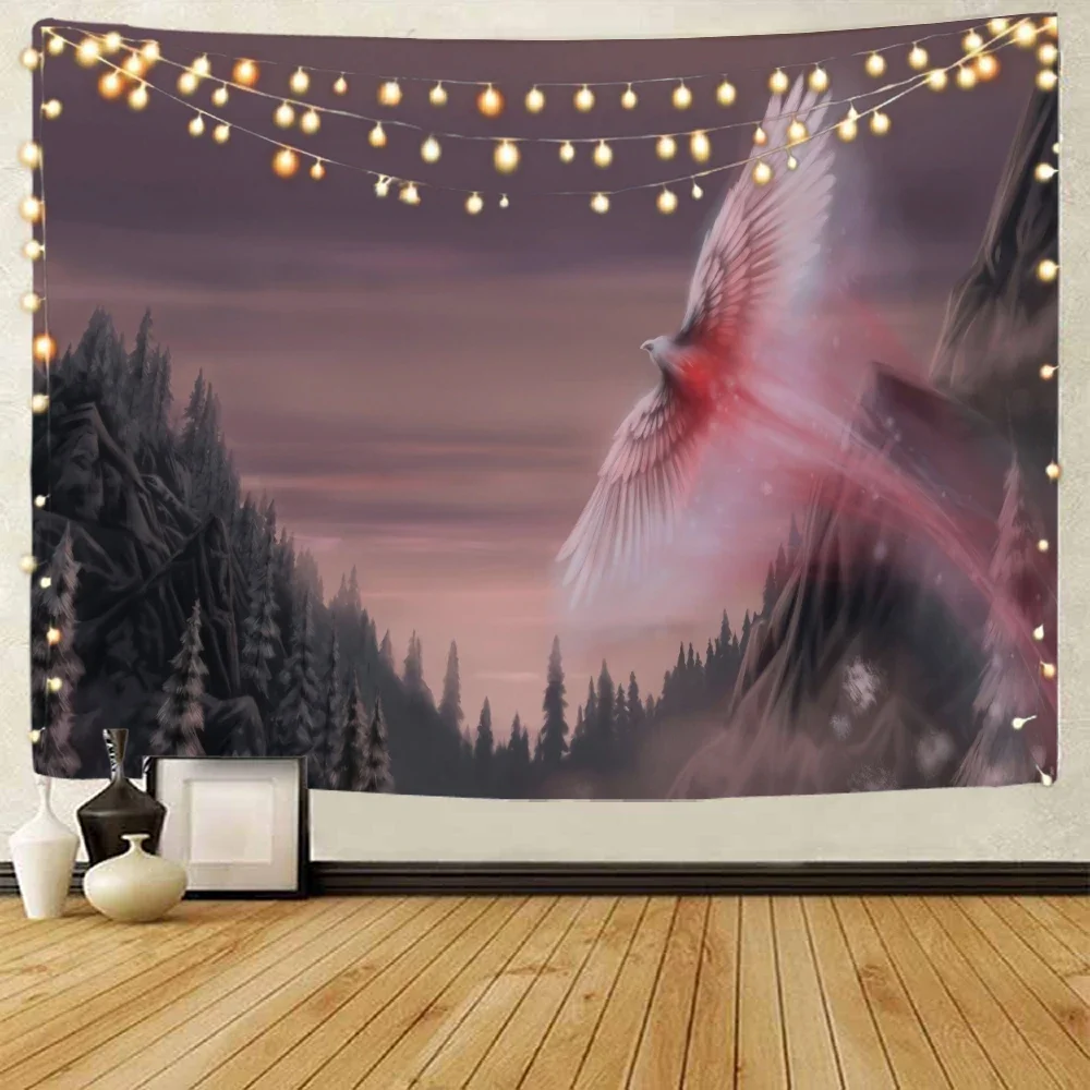 

Science fiction flamingo phoenix decoration tapestry psychedelic flamingo phoenix decoration tapestry home decoration