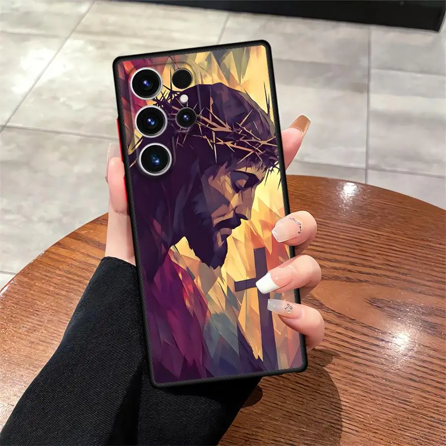 Divine-Inspired Protective Phone Case with Jesus Design