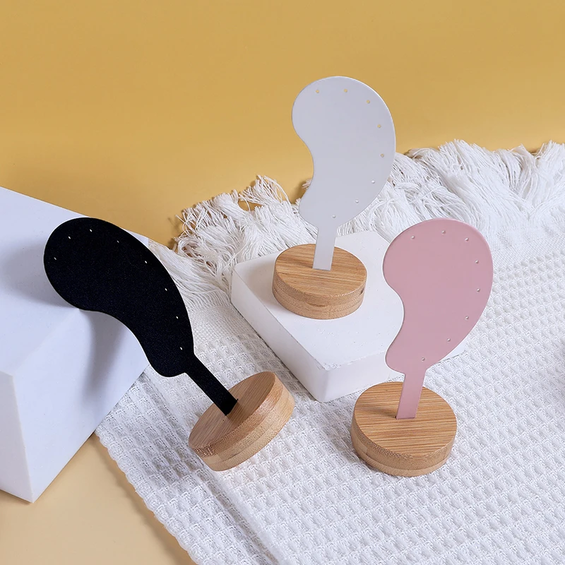 Wood Portable Earring Display Stand Jewelry Rack Ear Shaped Ear Studs Organizer Holder Rack for Earrings Earrings Display Tool 2
