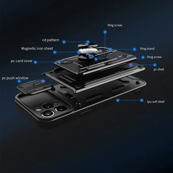 Alternative view of Luxury Heavy Shockproof Slide Lens Protector Multi Function Hard Armor Case Cover Samsung Galaxy A73 A53 A33 A13 S22 Ultra Plus