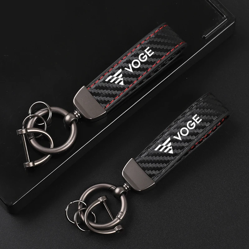 Premium Leather Horseshoe Buckle Motorcycle Keychain