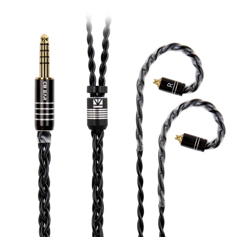 

KBEAR 4 Core C2200 Brass Alloy Upgrade Cable 2Pin/MMCX Replaceable Connector Earphone Wire 2.5mm/4.4mm Balanced Plug HiFi IEMS