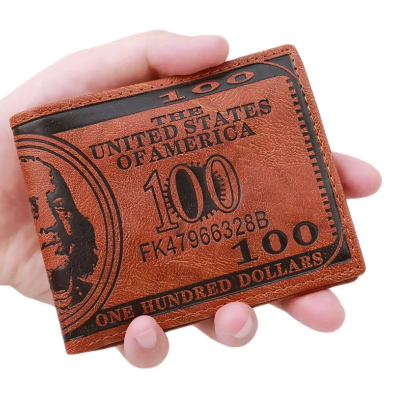 

Vintage Men Leather Wallet Brand US Dollar Bill Money Wallet Male Purses Money Clip Credit Card Dollar Price Portomonee Carteria