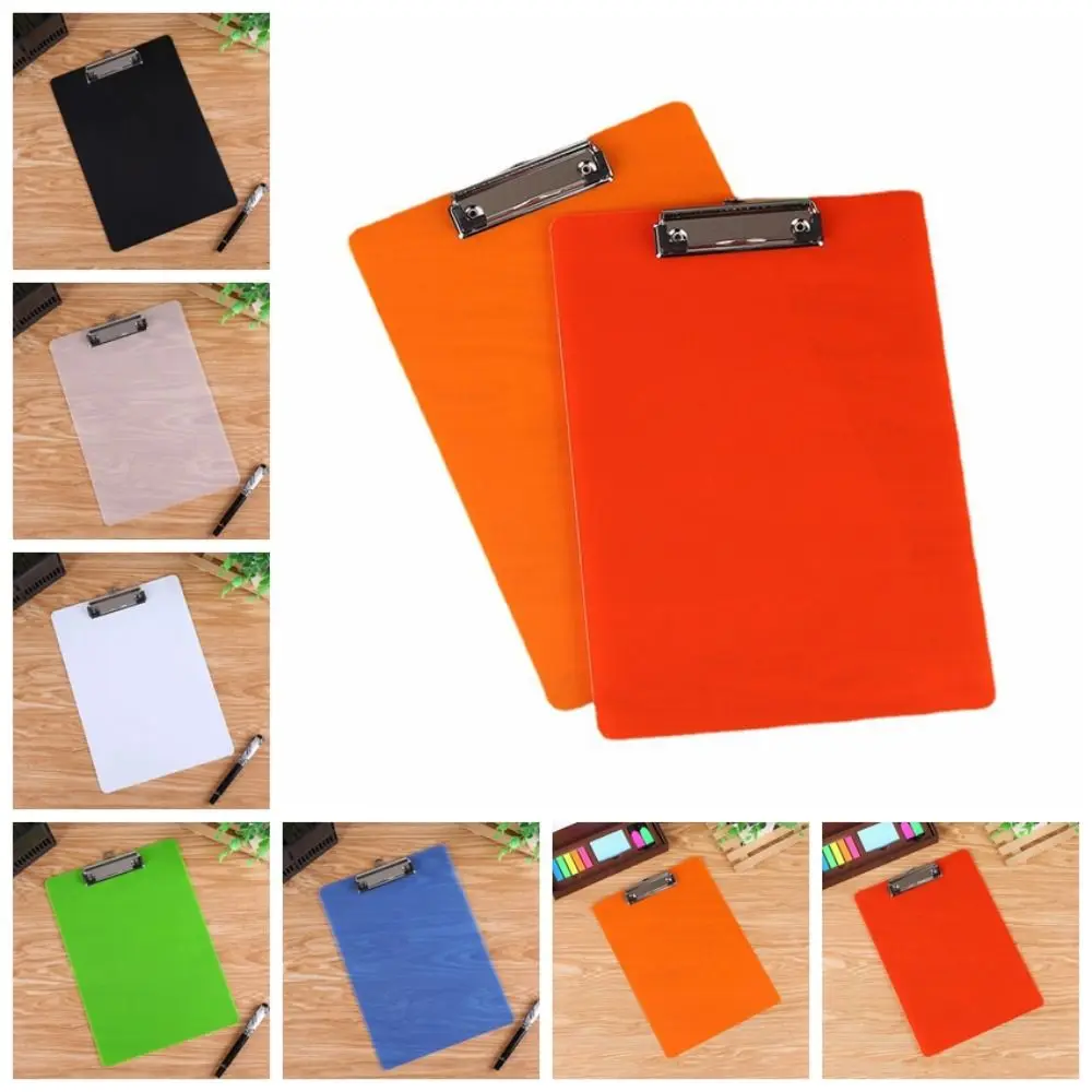 

With Low Profile Gold Clip A4 Writing Clipboard Document Folder Writing Tablet A4 Paper Organizer Translucent Writing Sheet Pad