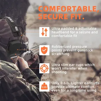 ZOHAN Ear Protection Electronic Hearing Protection Sparta Active Protector for Shooting Earmuffs NRR 23dB Noise Reduction 3