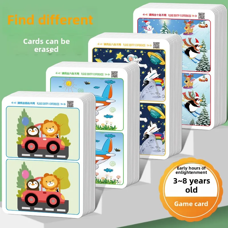 Writing Cards To Draw Identifying Differences Teaching Resources Equipment Reusable Kids Educational Toys Supplies 4