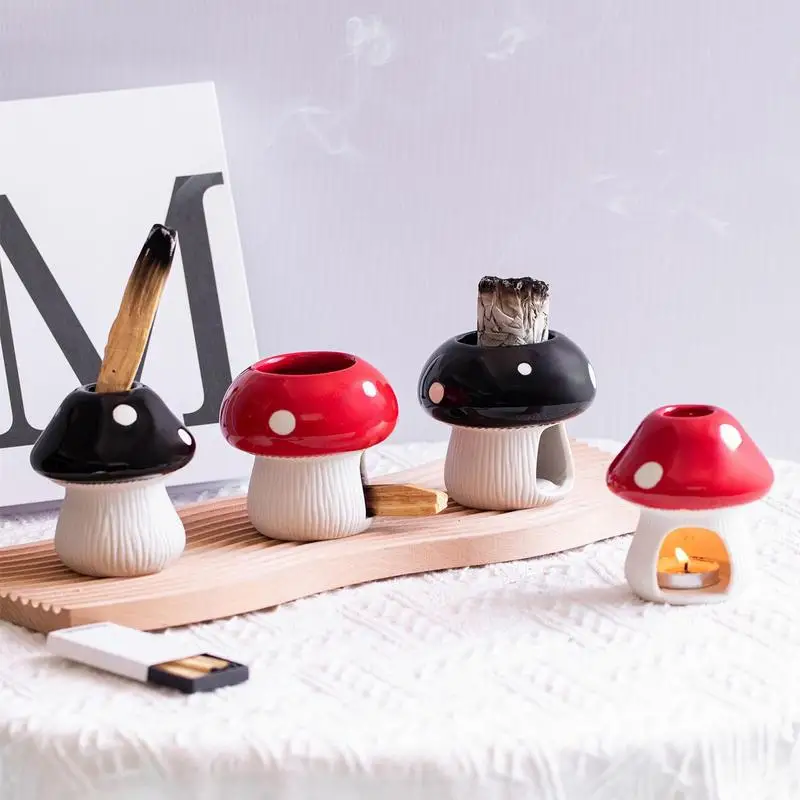 Palo Santo Holder Simpatico Supporto Per Bruciatore Di Incenso A Fungo In Ceramica Mini Palo Sage Tray Ash Catcher Per La Decorazione Domestica Medita