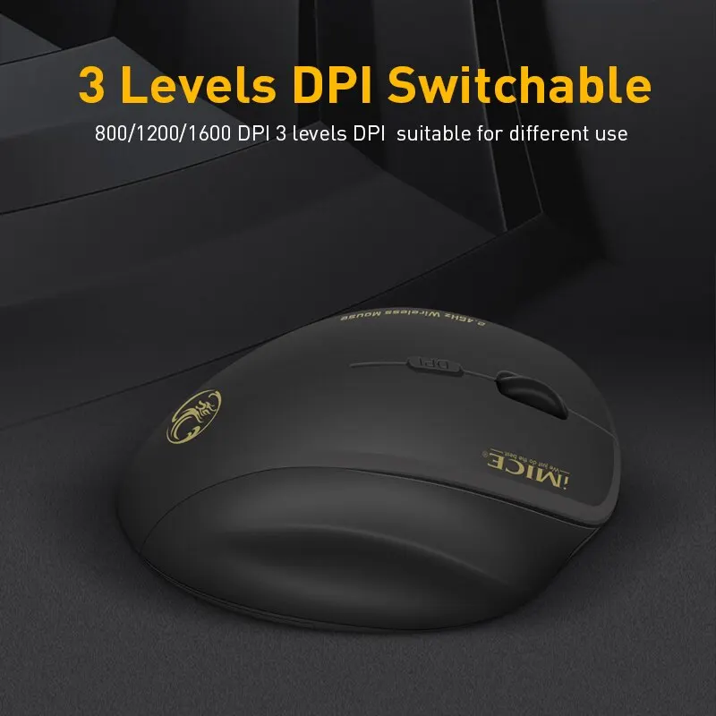 Wireless Optical Gaming Mouse 2.4Ghz 1600 DPI USB Receiver For Laptop PC