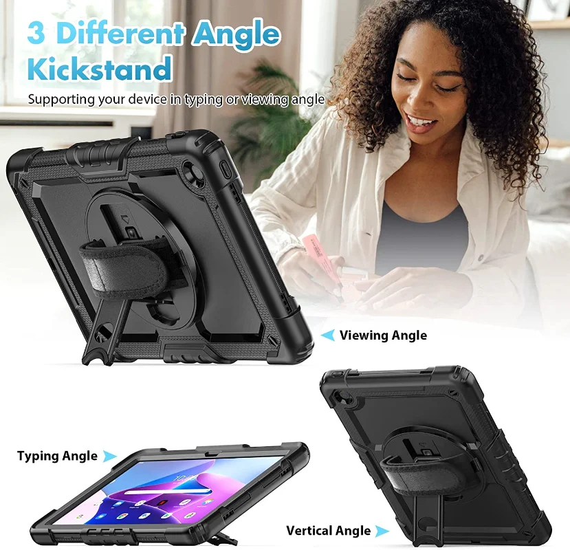 Shockproof para Lenovo Tab Capa Kickstand com Protetor de Tela Alça de Ombro M10 3rd Tb328fu M10 hd Tb-x306f 10.1 Tb-x306f Case - Imagem 5