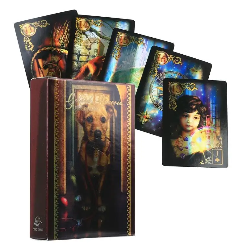 

9*6 см, лазерная вспышка Lenormand, колода для карт с изображением загадочного направления, гадания, судьбы, таро, доска для карт