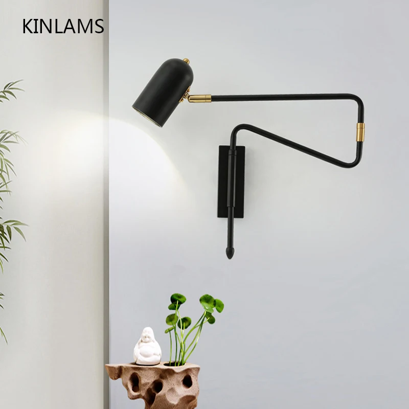 

Bedside Lamp Wall Light Bedroom Nordic Swing Arm Wall Sconce Long Pole Reading Lamp Modern Minimalist Living Room Desk Lighting