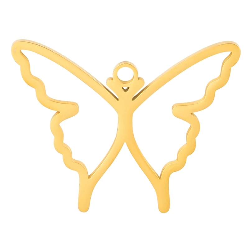 

5PCS Butterfly Pendant Charm Earrings Necklace Stainless Steel Women's Accessories DIY Handmade Jewelry Gift Wholesale