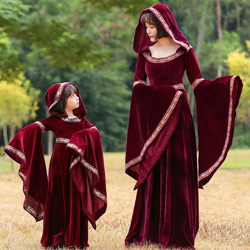 

Halloween Children's Costume Adult Vintage Court Little Red Riding Hood Costume Vampire Witch Costume