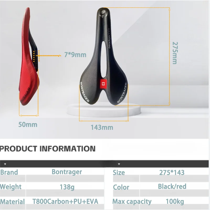 Bontrager Ultra Soft Red/Black Carbon Breathable Road & MTB Saddle