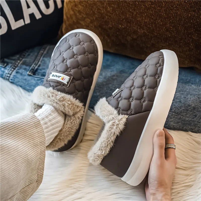 Men's cotton slippers autumn and winter new casual fashion plush warm comfortable indoor home  wear-resistant warm cotton shoes