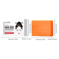 Savon nettoyant éclaircissant à l'acide kojique, savon pour le visage et le corps contenant de la niacinamide et de l'acide hyaluronique, avec un filet moussant. 5