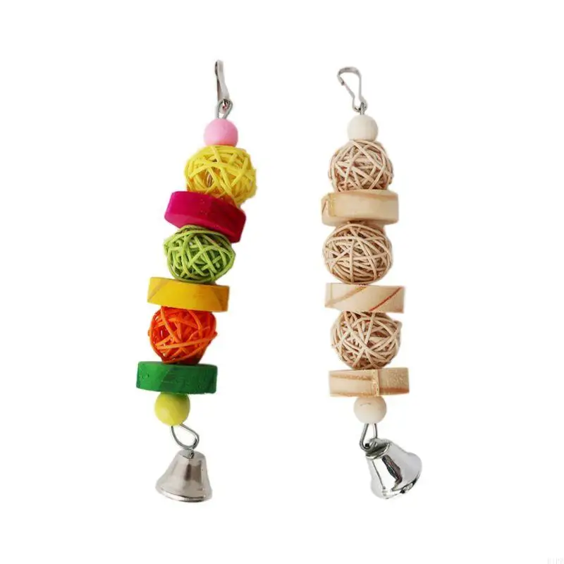 E1PB Bird Chew Toy Parrot Entertainment Blocks Cage for Cockatiel Conure
