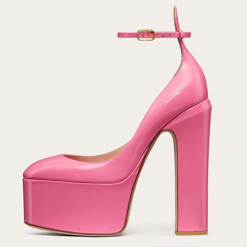 New Super High Heels Women Patent Leather Pumps Women Round Toe Platform Shoes Women Fashion Party sandalias de las mujeres 3