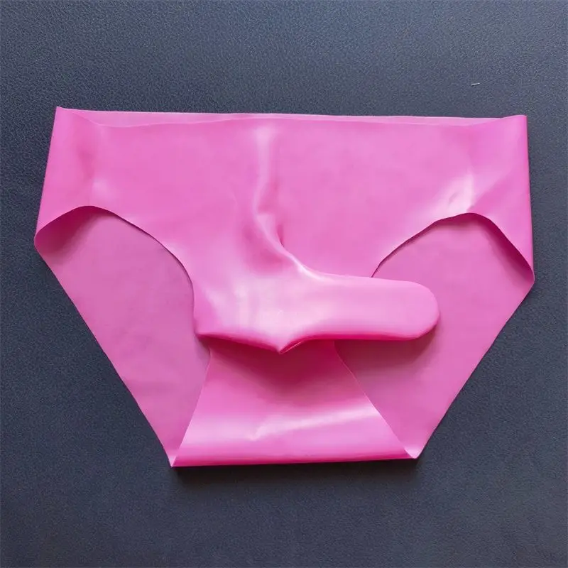 Mens Underwear Rubber Briefs Separation Trunk Penis Hole Seamless Sexy Panties Lingerie Gay Thongs Hot Sex Tools G String Latex