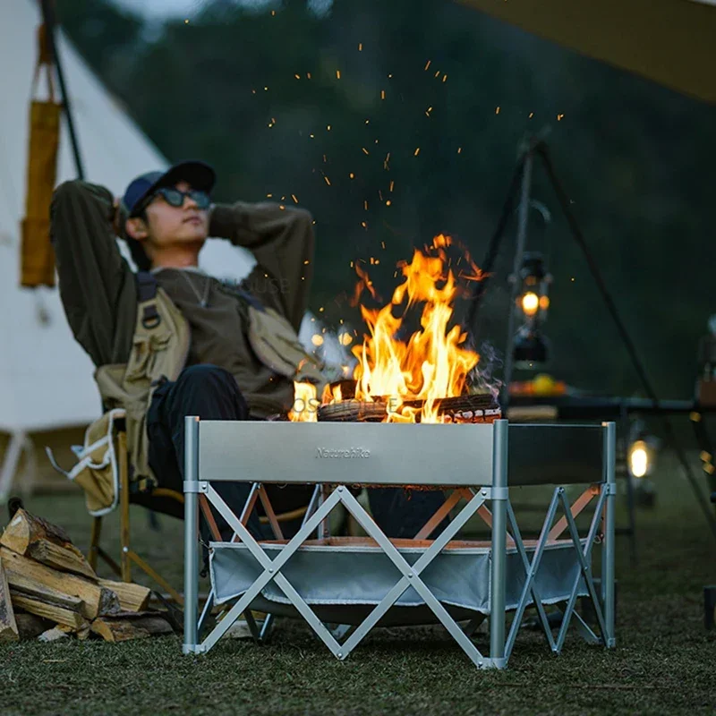 Modern Iron Fire Pits For Outdoor Heaters Barbecue Grill Portable Folding Creative Winter Leisure Outdoor Camping Campfire Frame image 5