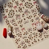 Colorful Bowknot Line Ribbon Kitten Speckle Leopard Print Pearl Heart Cat 5D Chic Nail Art Stickers Decoration Manicure Decals 1