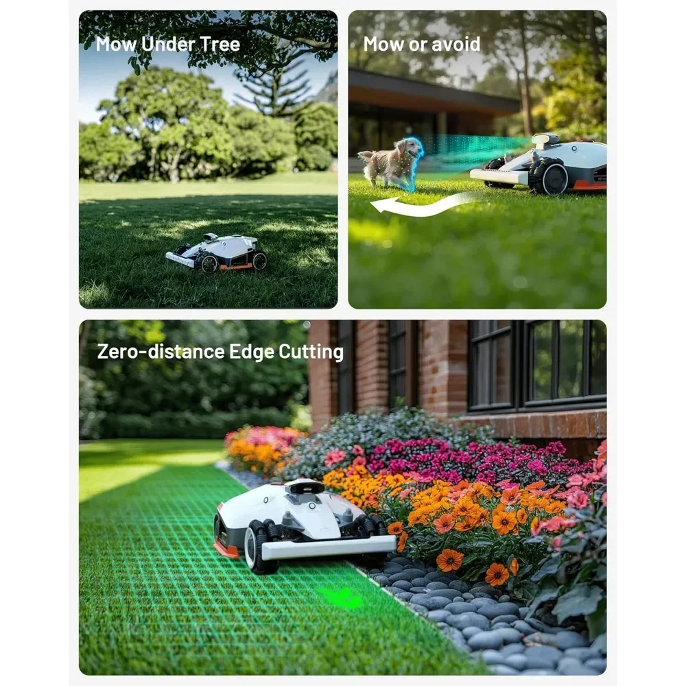 luba 2 awd 3000x robot lawn mower with replacement blades, mowing 0.75 acre, all-wheel-drive for 80% slope, ultrasense ai vision