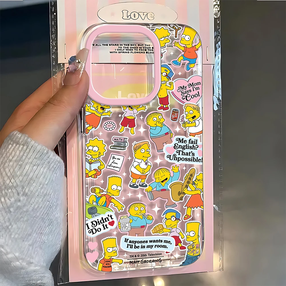 Cartoon Cute Simpsons Clear Back Phone Case