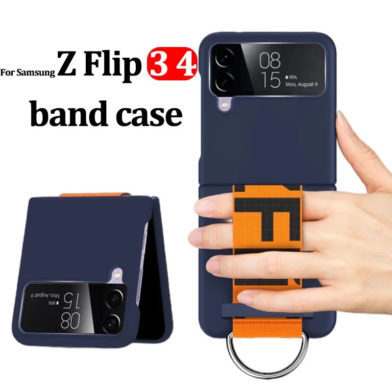 Z Flip 5 Case, Slim Leather Shockproof Phone Case For Samsung Galaxy Z Flip  5 With Wrist Strap Holder