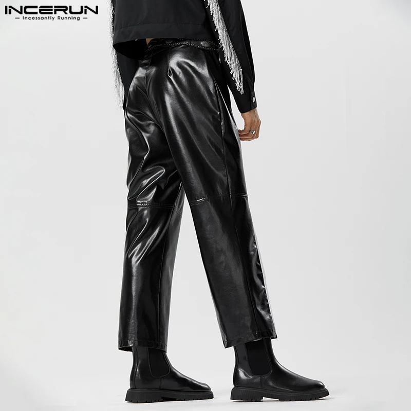 Description Picture 6 of itemINCERUN 2024 American Style New Men's Pants Fashion V-shaped Waistband Split Leather Trousers Casual Streetwear Pantalons S-5XL
