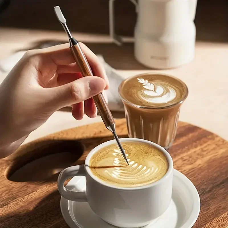 Stainless Steel Latte Pull Flower Needle Coffee Decorating Art Pen Cappuccino Espresso Art Needles Barista Coffee Accessories