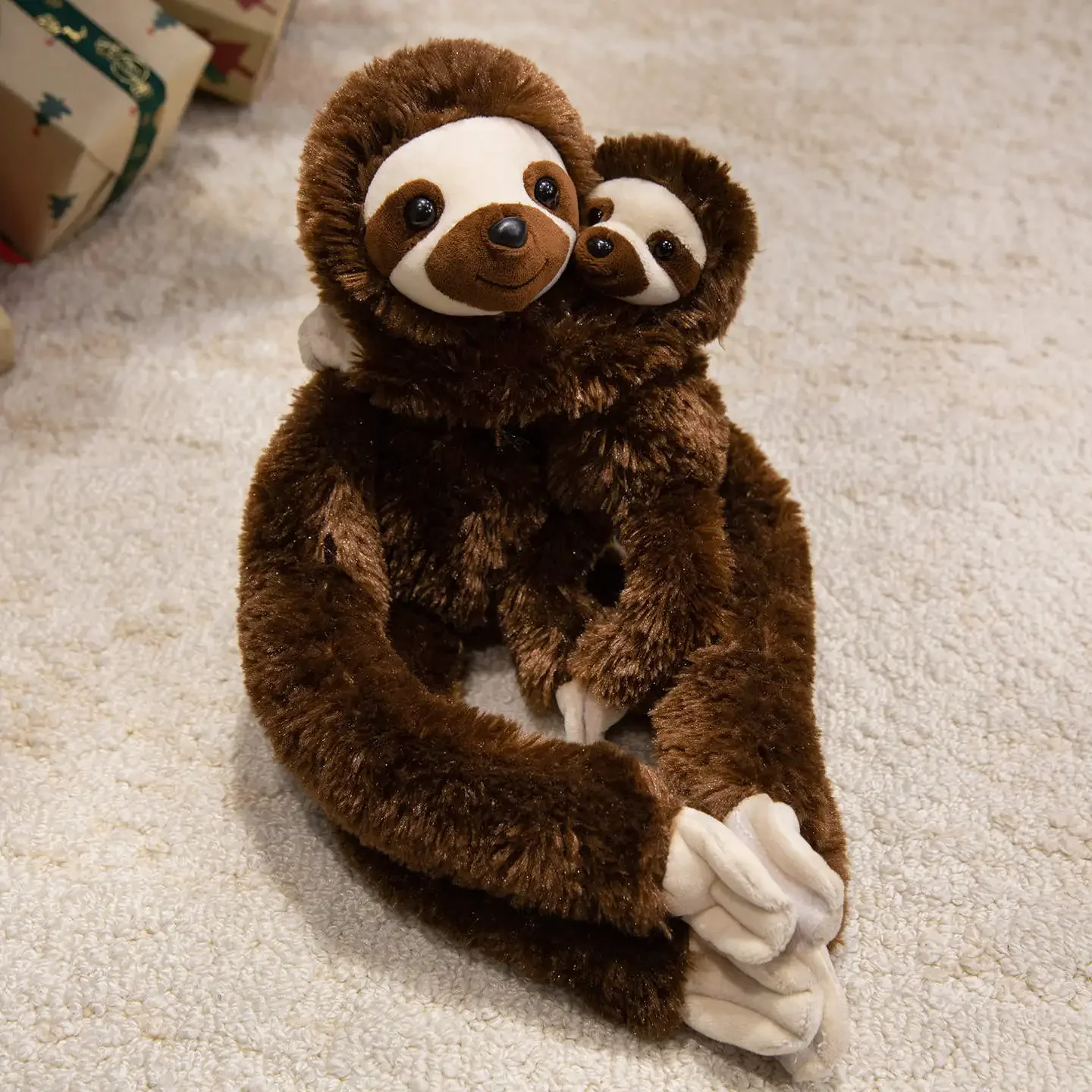 Creative Hanging Animal Plush Toys Lifelike Monkey Sloth Orangutan Doll Warm Mom-Child Hugging Doll Cuddly Home Decor Kid Gift