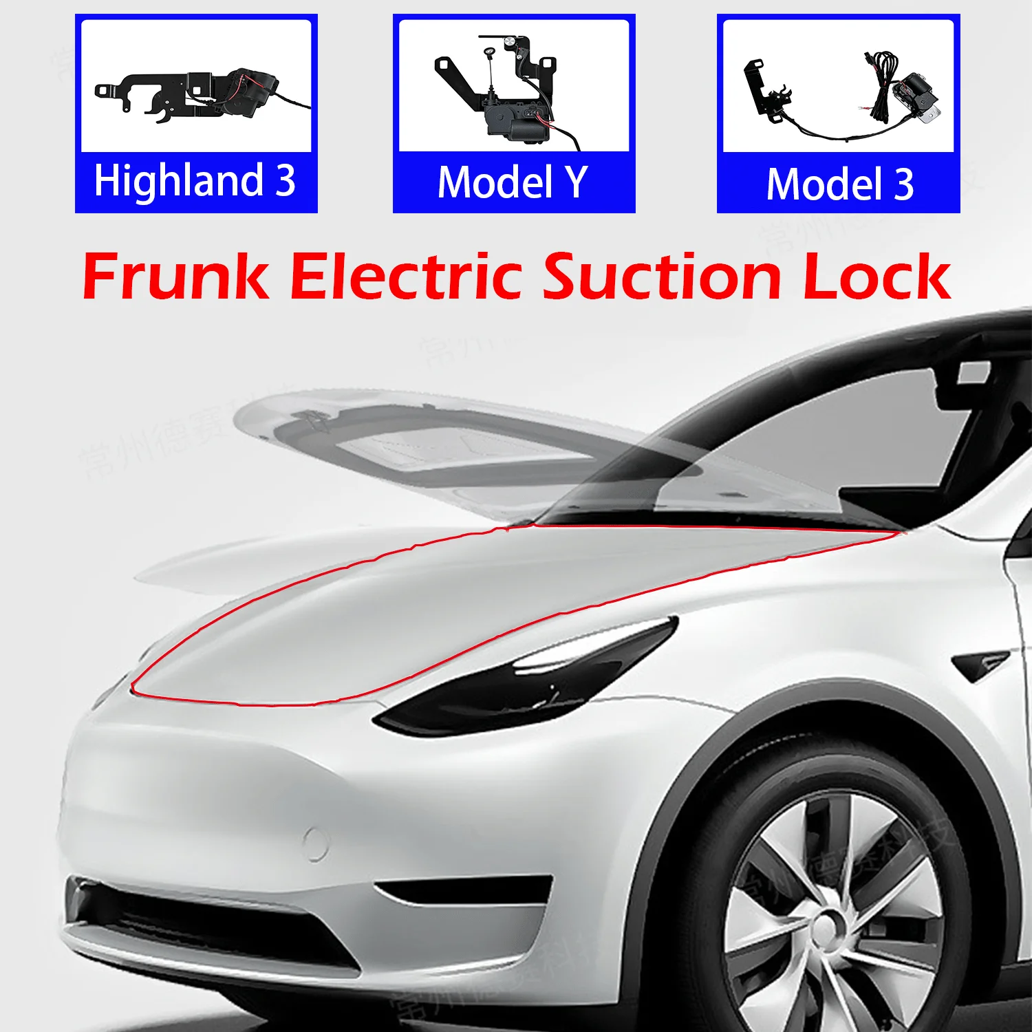 Electric Frunk Suction Lock Power Frunk Soft Closing for Tesla Model Y Model 3 Highland Auto Close Automatic Lock Closer