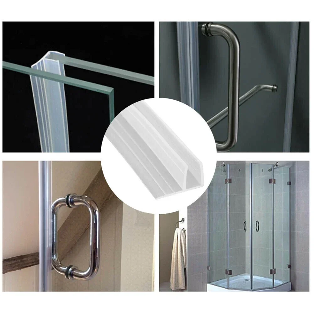 Silicone Seal Strip 2M 6mm F-Shape Glass Seal Strip For Bath Shower Door