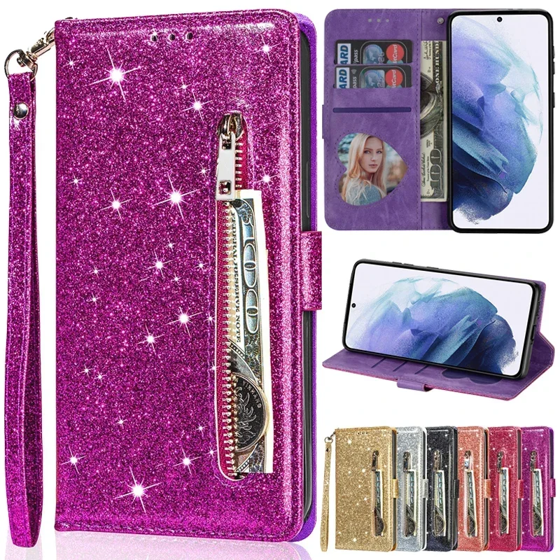 WalletGlitterZipperFlipLeatherCaseForSamsungGalaxyS25EdgeS24S23S22UltraS21/S20FEA15A16A17A35A36A54A55A56-AliExpress202192403
