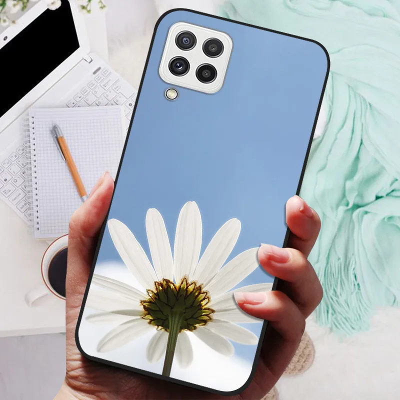 Black Silicone Soft Case with Lion and Wolf Design - Protective Shell for Samsung Galaxy A22/A22s 5G