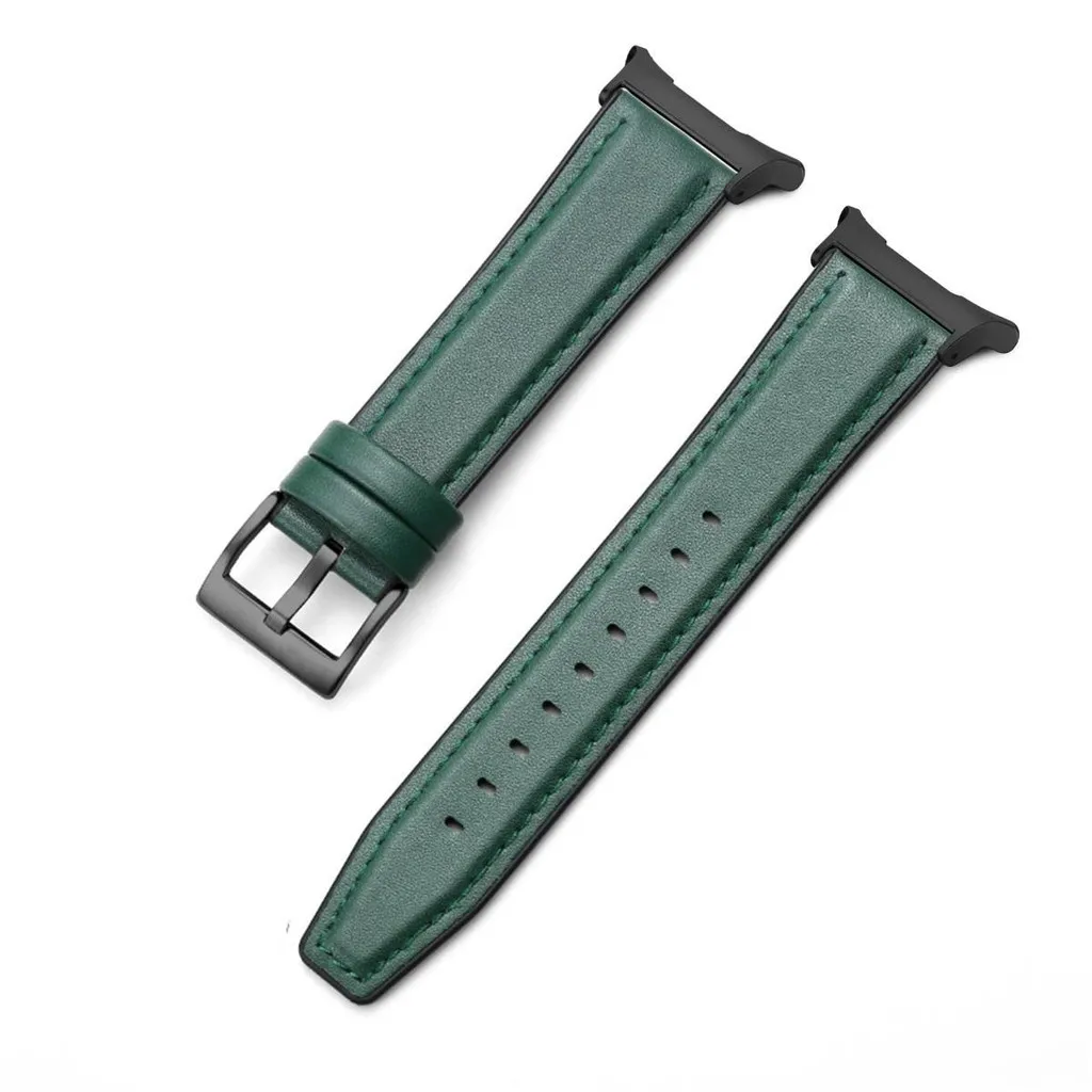 Premium Leather Silicone Hybrid Smartwatch Strap