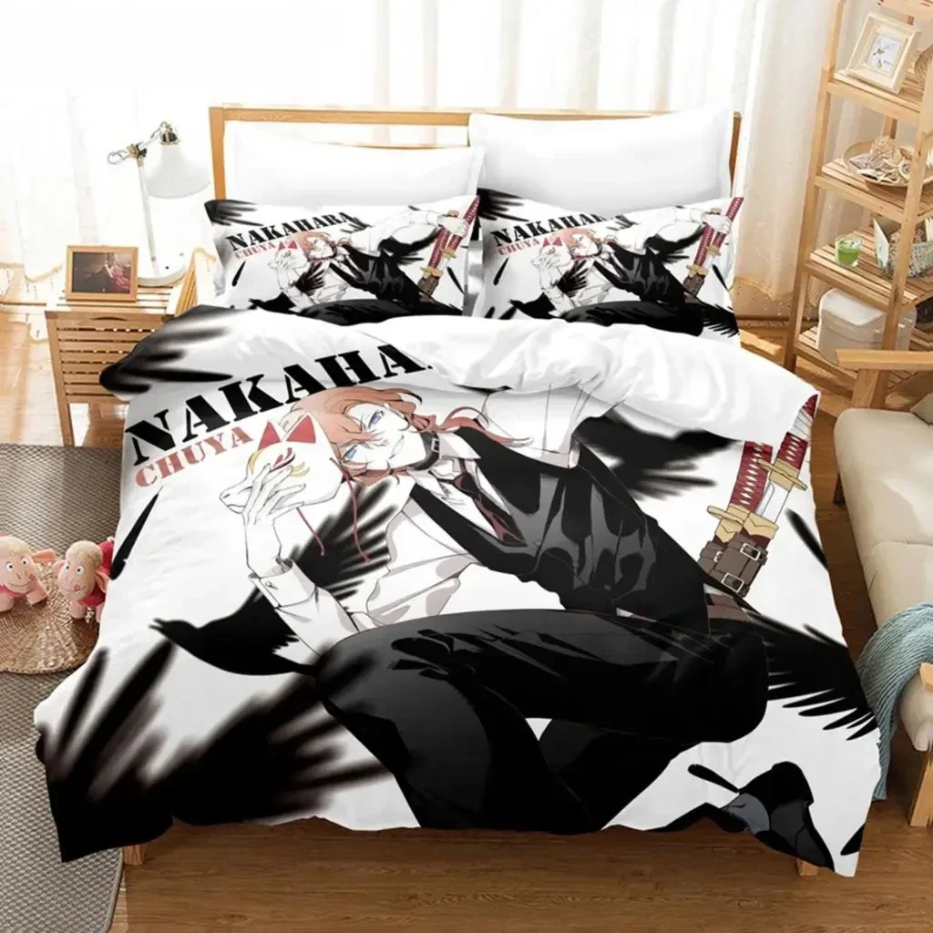 Anime Dazai Bungo Stray Dogs Bedding Set Boys Girls Twin Queen Size Duvet Cover Pillowcase Bed Kids Adult Home Textileextile