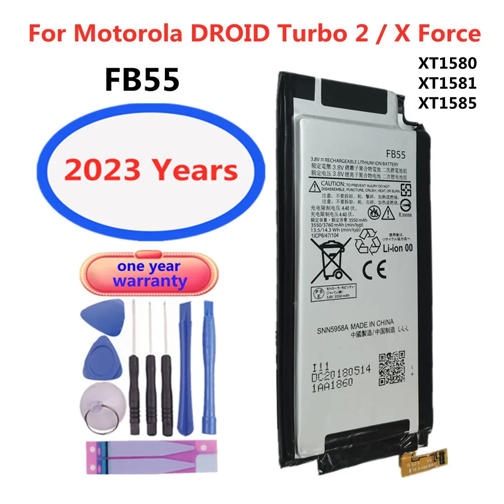 

New FB55 Battery For Motorola Moto DROID Turbo 2 Turbo2 XT1585 XT1581 XT1580 Moto X Force 3550mAh High Quality Phone Batteries