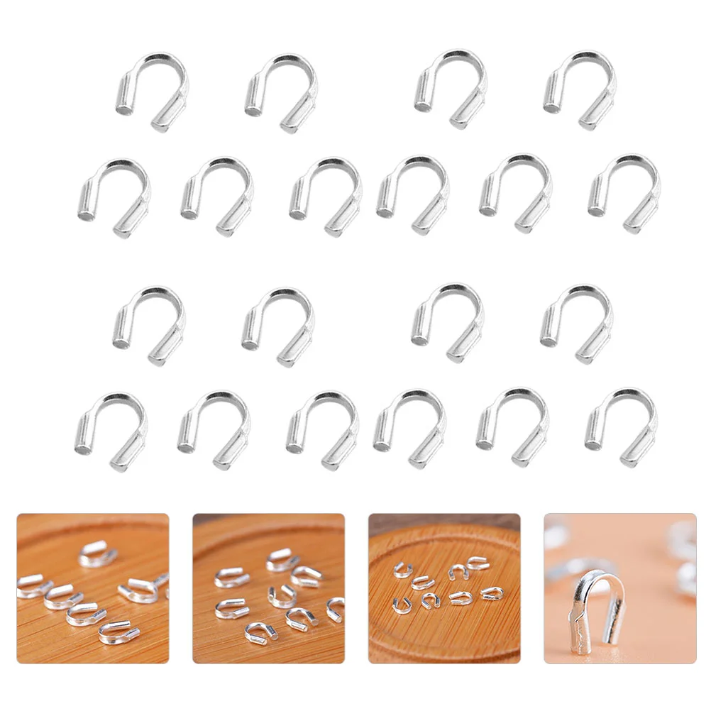 Wire Guardian Jewelry Making U-Shaped Wire Protectors Wide Wire Guard Loop DIY Craft Silver Color
