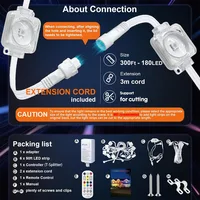 New Black RGB Eaves LED Lights Permanent Outdoor Lights String APP Bluetooth Light Strip Scene Modes House Party Wedding Light - Image 2