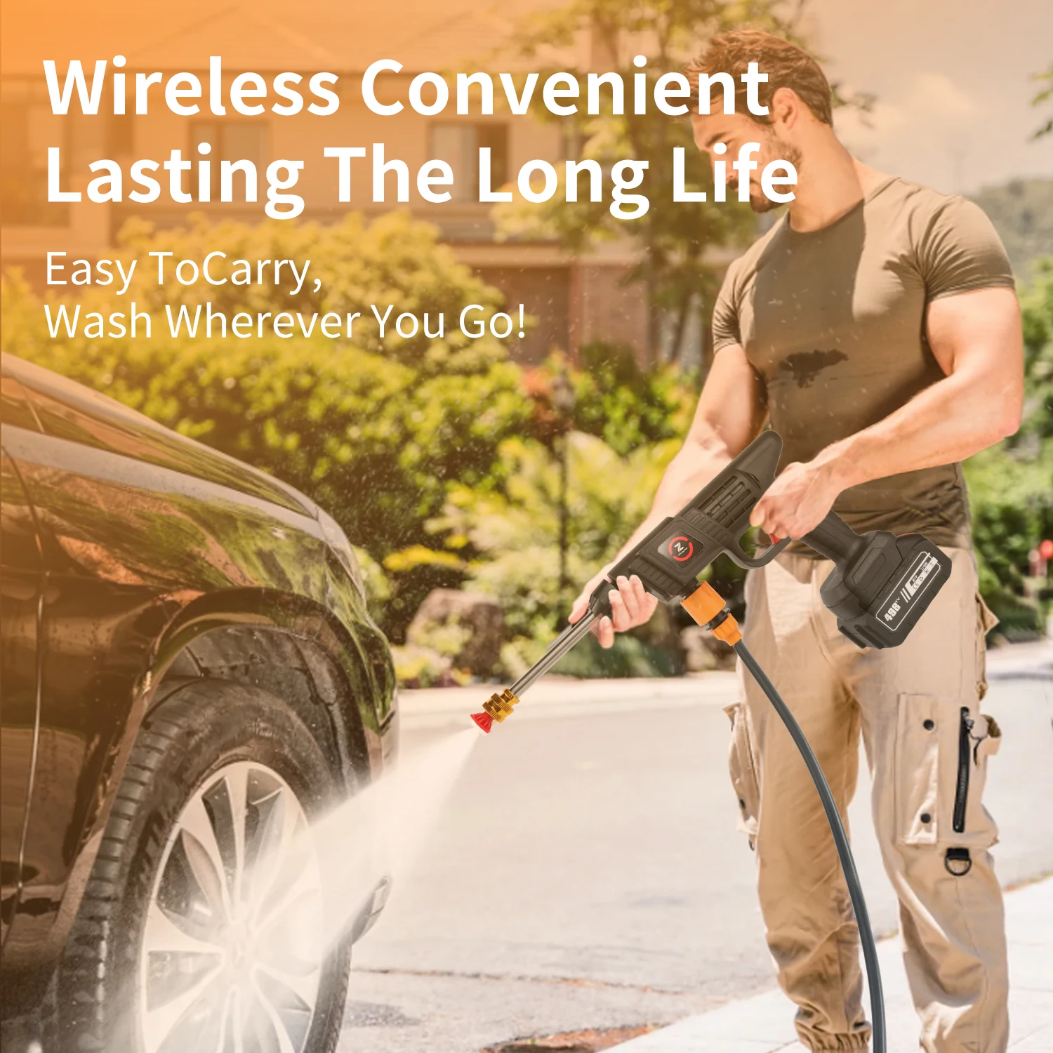 Close-up of ergonomic grip and main body of the water gun