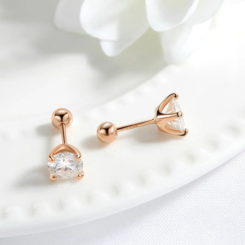 Smyoue 0.5CT 1CT 2CT GRA Certified Moissanite Stud Earrings for Women Sparkling D Color Lab Diamond 925 Sterling Silver Jewelry