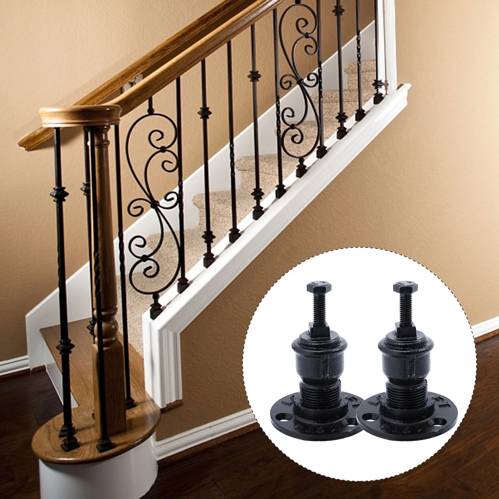 

2 Pcs Stair Bracket Handrail Handrail Wall Bracketed Railing Thicken Banister Support Holder Iron